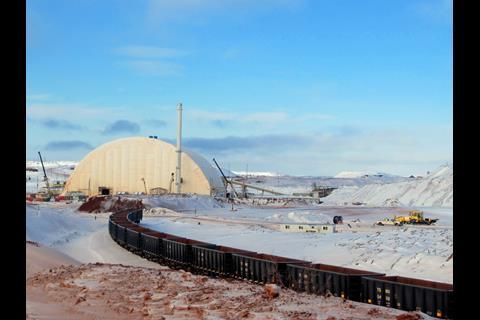The processing plant is housed under a weatherproof structural dome.